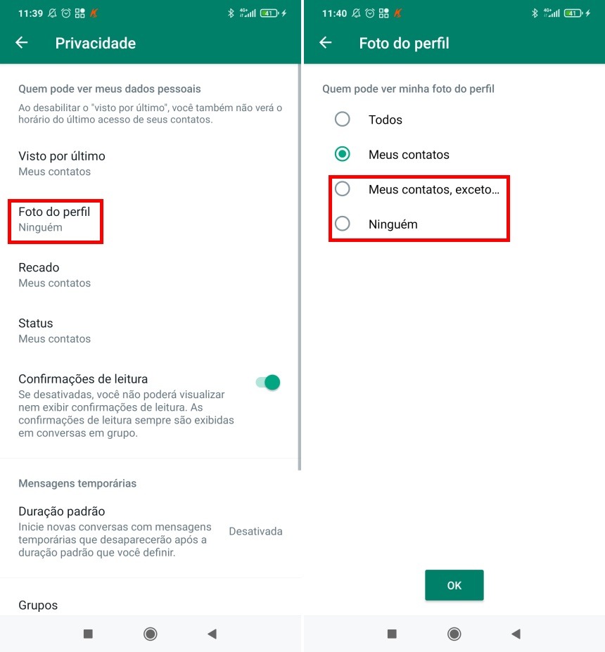 WhatsApp: como não exibir sua foto nas notificações 3 Como não exibir sua foto nas notificações do WhatsApp - Passo 3