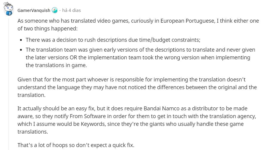 Elden Ring: descrições incompletas de itens podem prejudicar experiência de jogo 3 Reddit