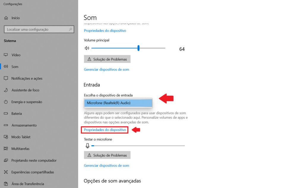 Como ajustar o volume do microfone no Windows 10 2 Tutorial microfone