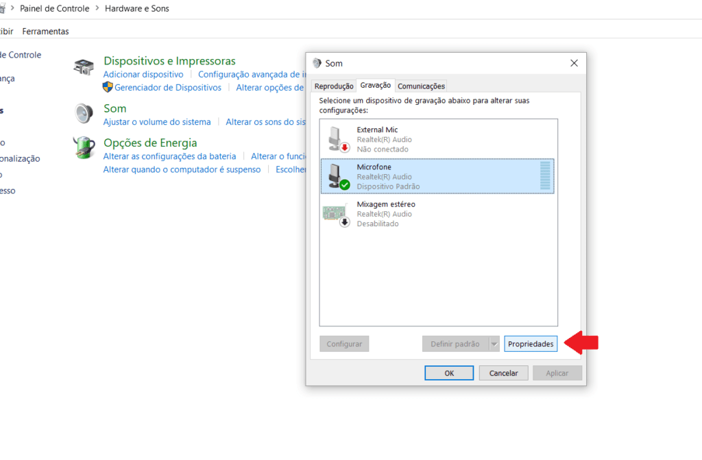 Como ajustar o volume do microfone no Windows 10 7 Tutorial microfone