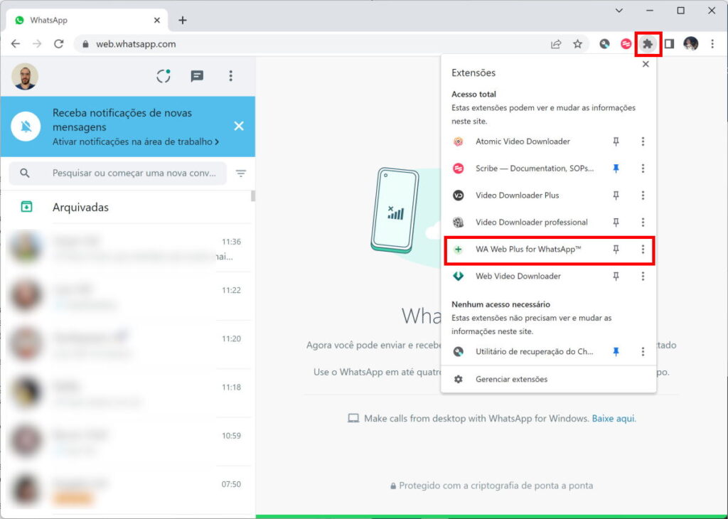 Como recuperar mensagens apagadas no WhatsApp Web - Passo 4