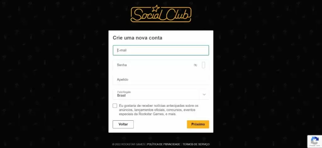 Aprenda a criar uma conta no Rockstar Social Club 4 Rockstar Social Club