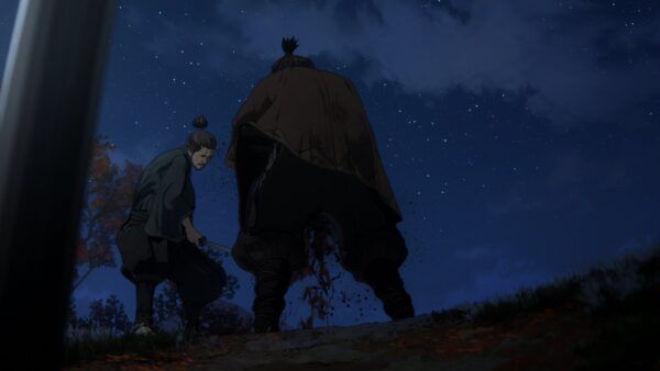 Imagem mostra cena do anime Onimusha, em produção conjunta entre a Netflix e a Capcom