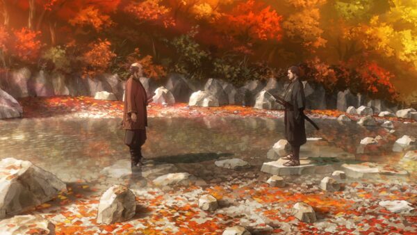 Imagem mostra cena do anime Onimusha, em produção conjunta entre a Netflix e a Capcom