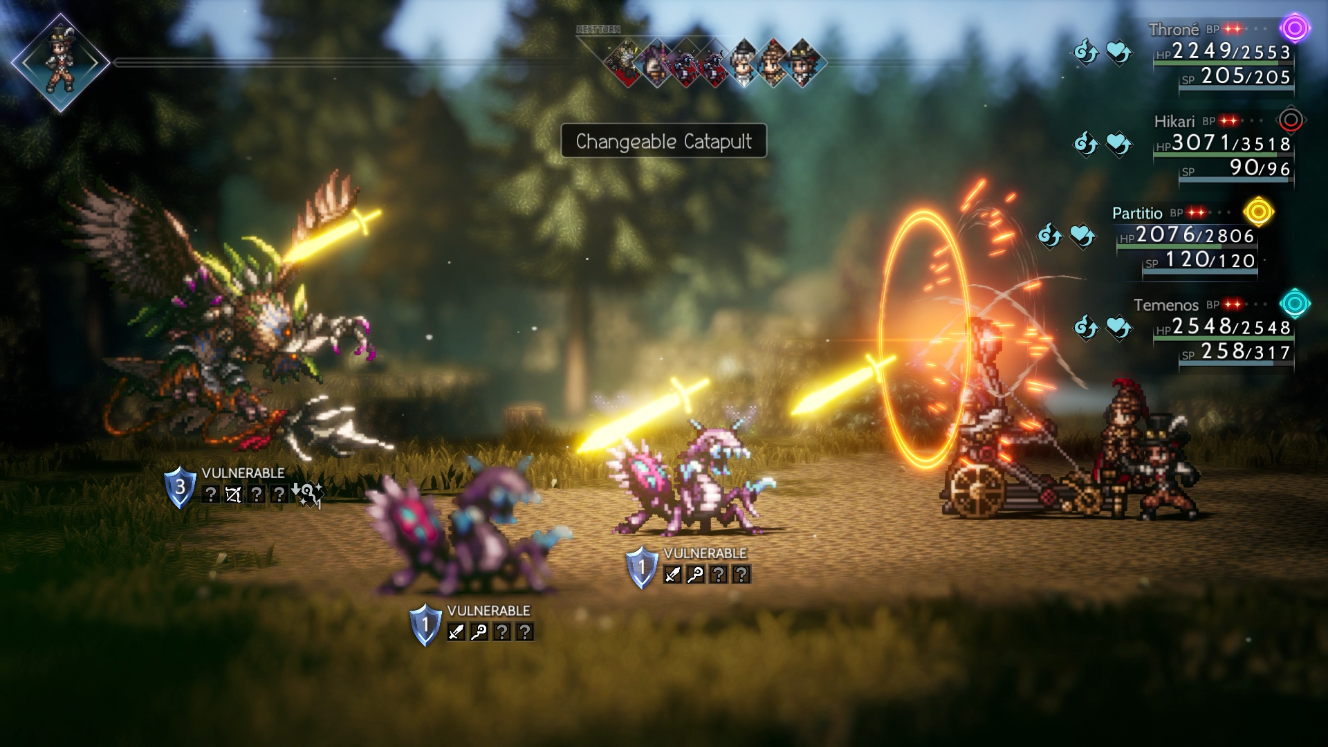 Imagem mostra cena do jogo Octopath Traveler 2