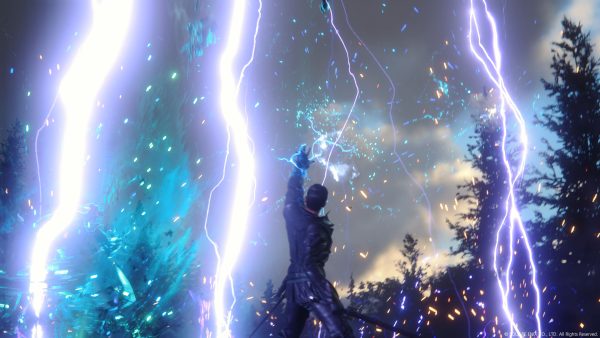Imagem mostra cenas de divulgação do jogo "Final Fantasy XVI", da Square Enix