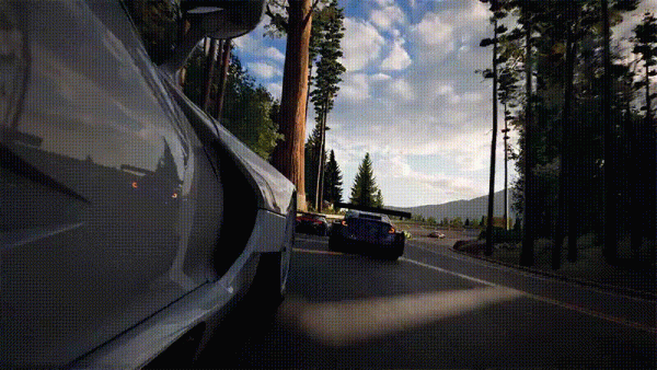 Imagem mostra visualização do ray tracing na lateral de um carro do jogo Gran Turismo 7