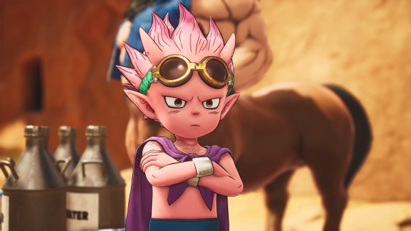 Imagem mostra cena do jogo SAND LAND, de Akira Toriyama