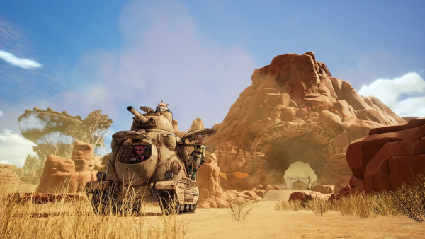 Imagem mostra cena do jogo SAND LAND, de Akira Toriyama