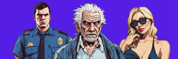 Imagem mostra arte conceitual e cenas de Inworld Sentient Streets, um mod de GTA V
