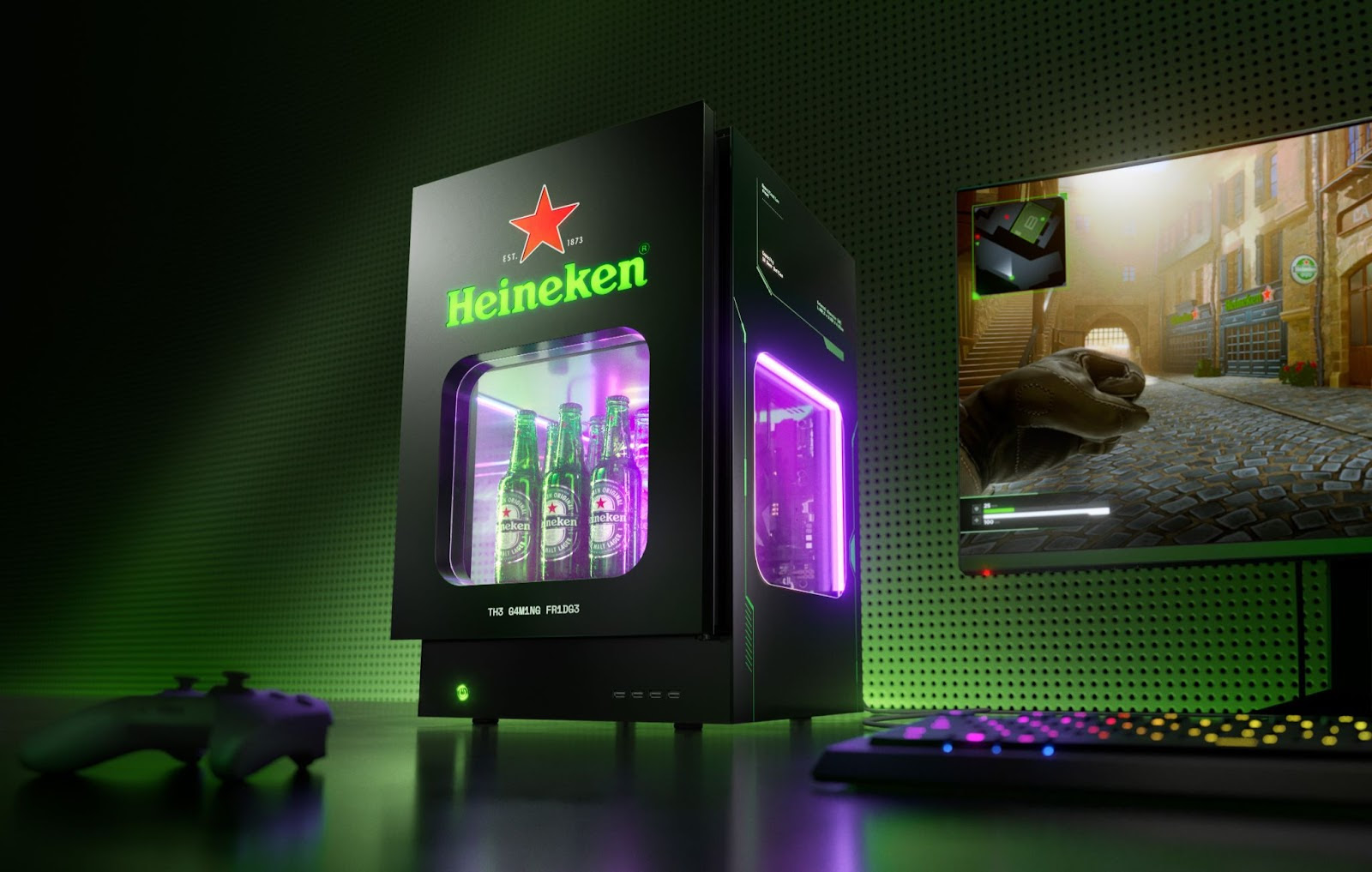 Heineken 0.0 lança frigobar que também funciona como gabinete gamer