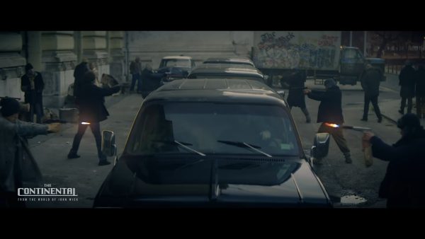 Imagem mostra cena do trailer de The Continental