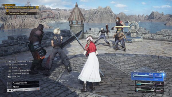 Imagem mostra cena de Final Fantasy VII Rebirth