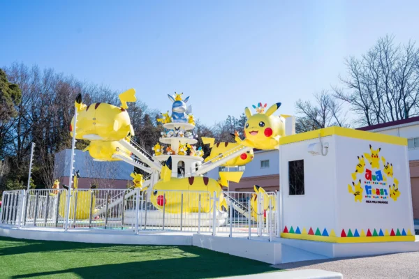 Parque de Pokémon no Japão! Tudo sobre a inauguração do PokéPark Kanto 1 Um dos brinquedos no novo PokéPark Kanto
