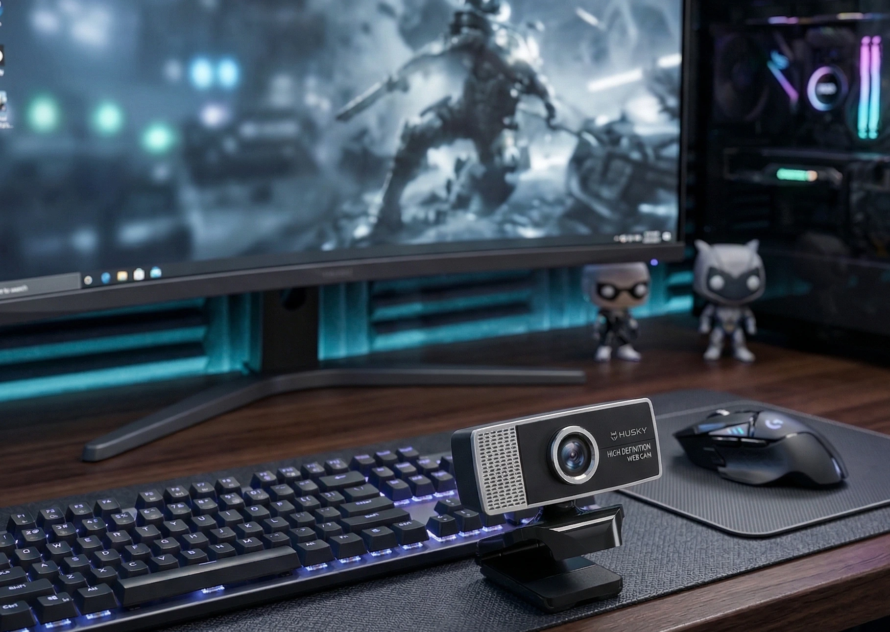 Webcam Husky Focus: Imagem HD e praticidade para o setup