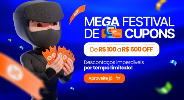 Calendário de ofertas Mega Maio KaBuM! 2026: Veja as campanhas diárias 2 A Terça-feira traz o Mega Festival de Cupons, com cupons o dia inteiro, para você garantir aquele mega desconto