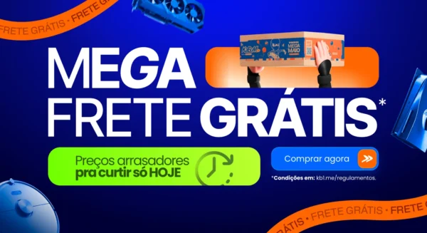 Calendário de ofertas Mega Maio KaBuM! 2026: Veja as campanhas diárias 3 Sexta-feira é o dia do Mega Frete Grátis, para aproveitar e comprar aquele item sem a taxa de entrega